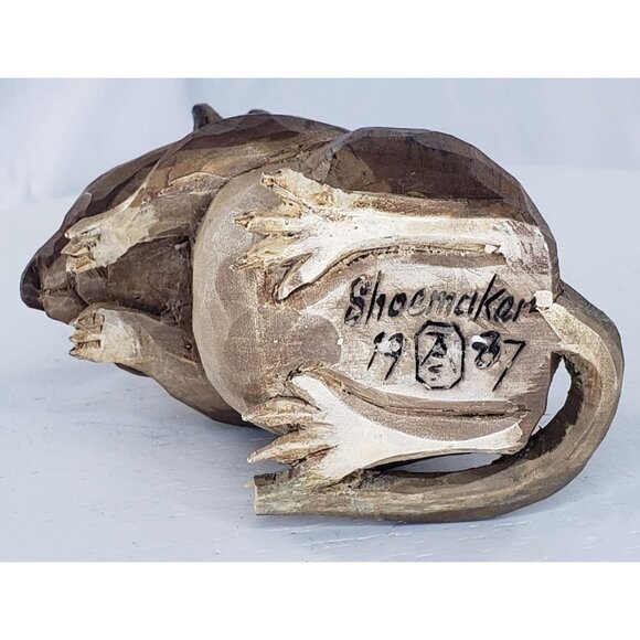 Arthur Shoemaker Mouse Wood Carved Miniature Animal Folk Art Vintage 1987 - Picture 8 of 9